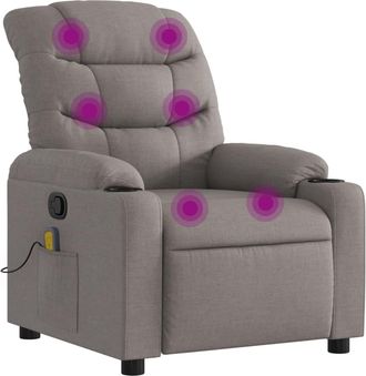 vidaXL Vidaxl - Sill&oacute;n De Masaje Reclinable De Tela Gris Taup&eacute;