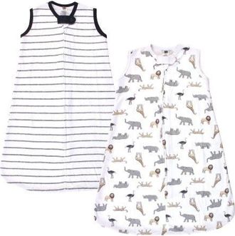 Hudson Baby Comfortable Interlock Sleep Sacks 2pk (baby) in Modern Neutral Safari at Nordstrom, Size Xx-Large