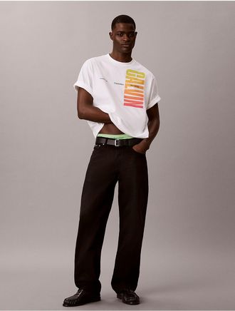 Calvin Klein Jeans Calvin Klein Mens Pride Bold Logo Relaxed Tee - White - XL
