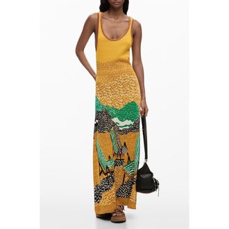 Desigual Sleeveless Knit Dress in Yellow at Nordstrom, Size X-Small