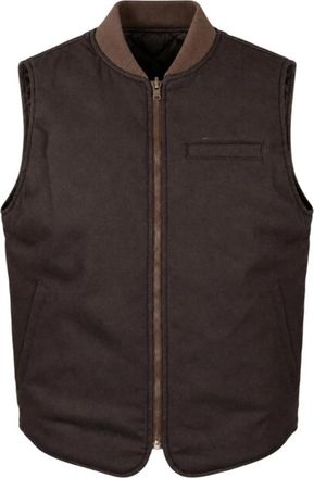 Bl'ker Reversible Wool Vest Owl - Heren - Bodywarmers - Bruin - L - Wol - Jassen
