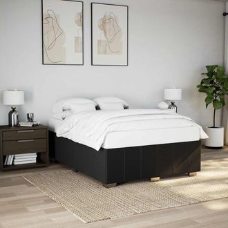 Berkfield Home Bed Frame without Mattress Black Double Fabric