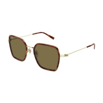 Gucci Sunglasses, unisex, Brown, 53 MM, Stylish Silver Sunglasses