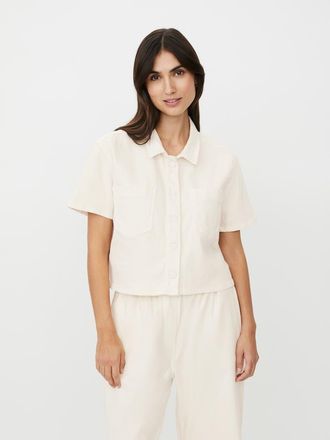 Masai MaIvonelle Cropped Shirt in Jet Stream at Nordstrom, Size Xx-Large