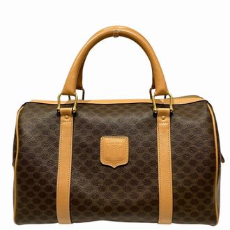 Celine Brown Pvc Leather Boston Bag (Pre-Owned)
