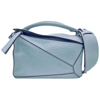 Loewe Pre-owned Puzzle Shoulder bag - Dames - Pre-owned - Blauw - Maat: ONE Size Leer