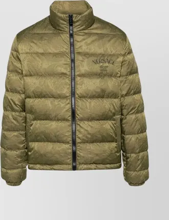 Versace stand-up collar padded quilted jacket