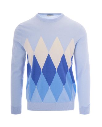 Ballantyne Lightweight Knit Sweater with Distinctive Argyle Design