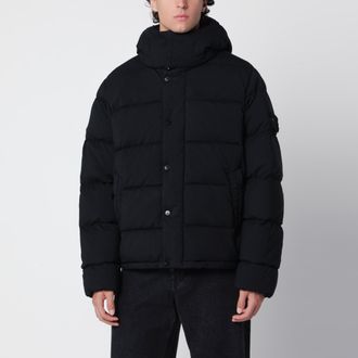 Stone Island Piumino Ghost nero in lana ripstop
