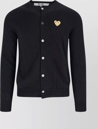 Comme Des Garçons crewneck top with ribbed cuffs and hem