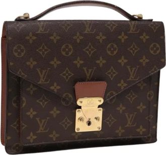 Louis Vuitton Vintage, unisex, Bruin, ONE Size, Leer, Pre-owned Monceau 28 Handtas
