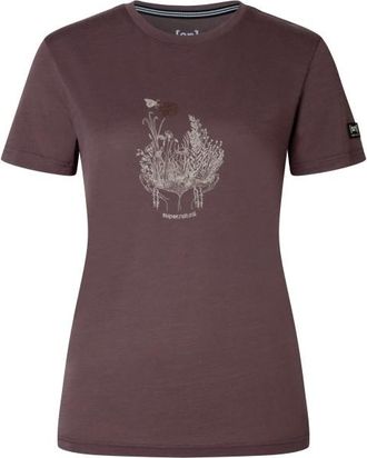 super.natural Flowerhands Tee Merinoshirt f&uuml;r Damen | raisin / copper