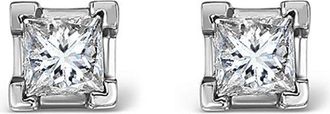 The Diamond Store Platinum Princess Lab Diamond Earrings - 0.50CT - F/VS - 3.4mm
