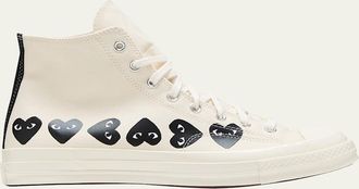 Comme Des Garçons x Converse Mens Chuck 70 Multi Heart High-Top Sneakers
