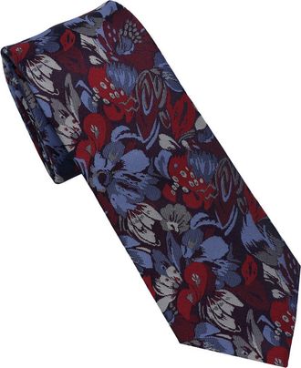 Ben Sherman Abstract Floral Jacquard Slim Tie in Navy/Burgundy at Nordstrom Rack