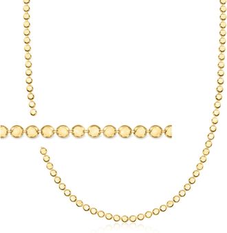 RS Pure by Ross-Simons Italian 18kt Gold Over Sterling Flat-Bead Necklace