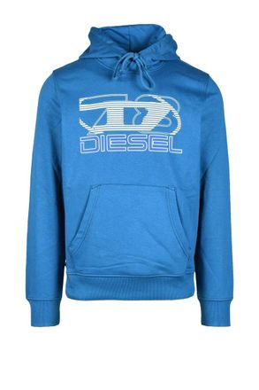 Diesel Blue Hooded Graphic Sweatshirt
