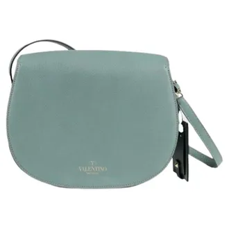 Valentino Pre-owned Cross Body Bags, female, Green, Size: ONE SIZE Pre-owned Rockstud Round Saddle Shoulder Crossbody Bag