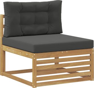 vidaXL Sof&aacute; Intermedio De Exterior Madera De Acacia S&oacute;lida Blanco Vidaxl