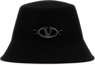 Valentino Garavani Black Felt Bucket Hat