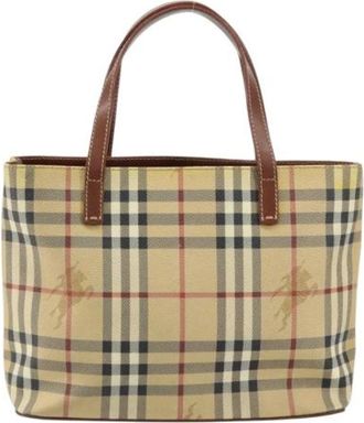 Burberry Pre-owned Tote Bags, female, Beige, Size: ONE SIZE Pre-owned Canvas Tote