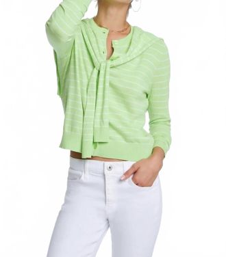 Elliott Lauren Faux Over The Shoulder Tie Cardigan In Kiwi