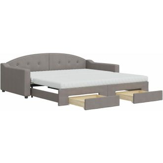 vidaXL Vidaxl - Sof&aacute; Cama Nido Con Cajones Tela Gris Taupe 100x200 Cm