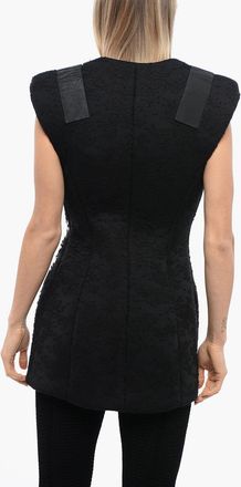 Balmain Gilet Imbottito in Pizzo con Chiusura in Velcro Balmain