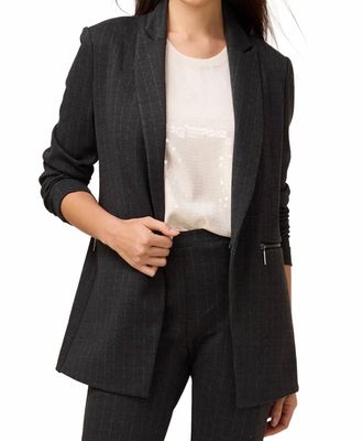 Nic+Zoe Broken Pinstripe Blazer In Grey