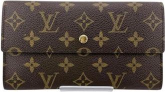 Louis Vuitton Pre-owned Vintage Canvas Portemonnee - Dames - Vintage Accessoires - Bruin - ONE Size - Vintage