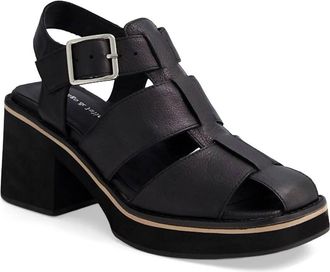 Django & Juliette Womens Jear Leather Platform Sandals In Black