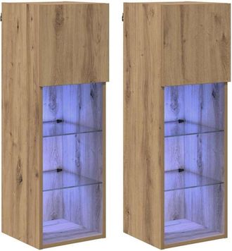 vidaXL Gabinetes Para Tv Montados En La Pared 2 Pcs Roble Artesanal Vidaxl