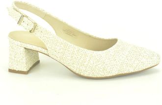 Gabor Geprinte Goud/Beige Stijlvolle Pumps - Dames - Pumps - Geel - 34 1/2 EU - Leer - Schoenen