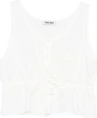 Miu Miu drawstring top - White
