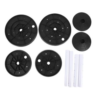 OEM Juego De 2 Soportes Para Macetas De Altura Regulable Con Orificio De Drenaje, Color Negro