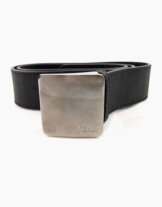 Fendi Mens Fendi Icon Logo Buckle Belt Nero - Black - Size: 75