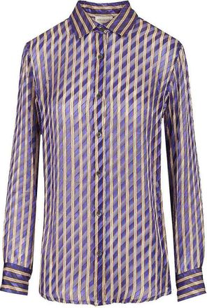 Dries Van Noten Striped Dvor Satin Shirt