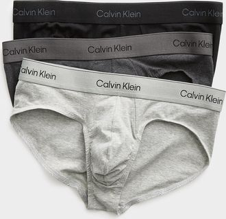 Calvin Klein Mens Black/grey briefs Icon Cotton Stretch 3-pack