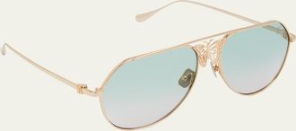 Anna-Karin Karlsson Miss Rosell 2 Butterfly Titanium Aviator Sunglasses