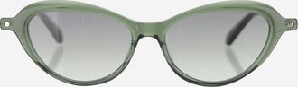 Carven Womens Green Oval Acetate Sunglasses
