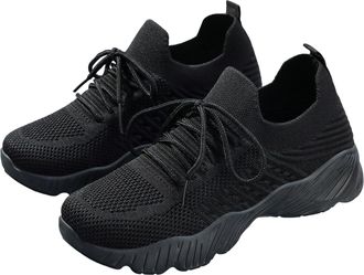 Generic Womens Athletic Walking Shoes Slip On Casual Mesh Tennis Workout Sneakers Ladies Lace Up Breathable Sport Sock Shoes Outdoor Fashion Sneakers for Wome