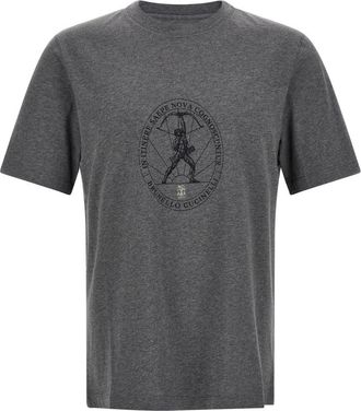 Brunello Cucinelli Dark Grey Crew Neck T-Shirt