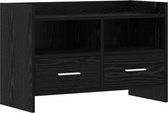 vidaXL Mueble De Tv 71,5 X 33 X 47 Cm Roble Negro Madera De Ingenier&iacute;a Vidaxl