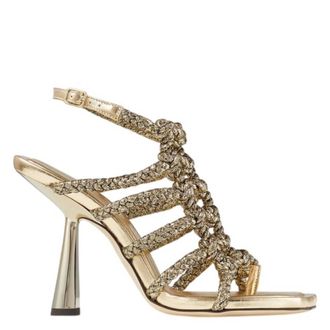 Jimmy Choo London Izobel 100 Metallic Lurex Sandals, Brand Size 36 ( US Size 6 )