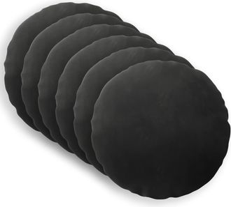 vidaXL Funda De Almohada 6 Pcs Heerlen Negro &Oslash; 30 Cm Terciopelo Vidaxl