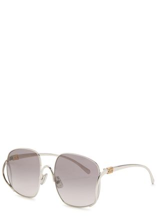 Miu Miu Oversized Square-frame Sunglasses - Silver - One Size