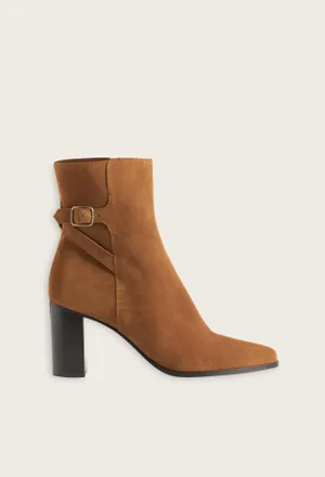 Claudie Pierlot Bottines cuir suède caramel