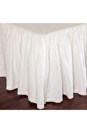 Pom Pom at Home Gathered Linen Bedskirt in Cream at Nordstrom, Size California King