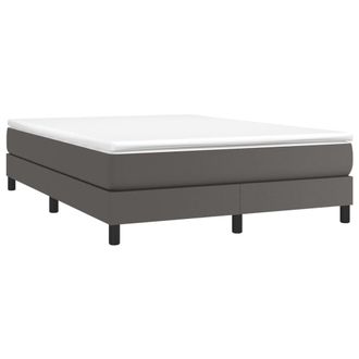 vidaXL Estructura De Cama Sin Colch&oacute;n Cuero Sint&eacute;tico Gris 140x190 Cm Vidaxl