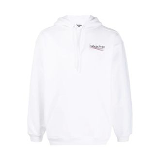 Balenciaga Political Campaign Hoodie - Heren - Sweatshirts & Hoodies - Wit - Maat: S Katoen